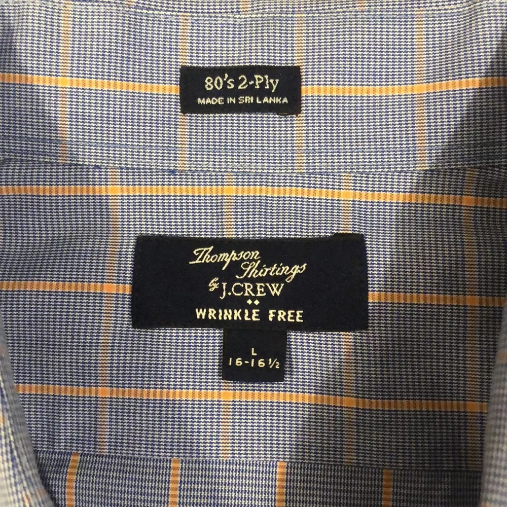 J. Crew Blue Orange Long Sleeve Button Down 16-16 1/12